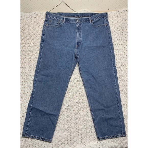 Levis 550 Jeans Men's Tag 48x32 Approx 48x31 Blue  Denim Relaxed Fit Straight - Picture 1 of 11